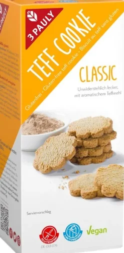 3PAULY Knabbergebäck|Glutenfreie Lebensmittel^3 PAULY - Teff Cookie Classic, glutenfrei, 125g