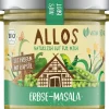 ALLOS Vegane Brotaufstriche|Pikante Brotaufstriche^- aufs Brot Erbse & Masala bio vegan 140g