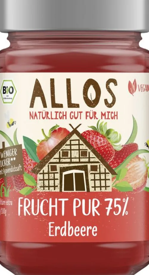 ALLOS Fruchtaufstriche^- Frucht Pur 75% Erdbeere, bio 250g