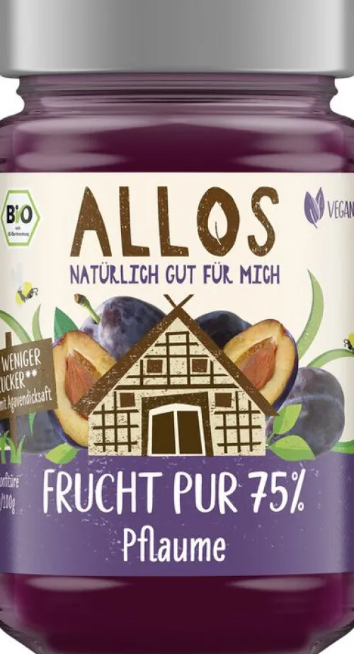 ALLOS Fruchtaufstriche^- Frucht Pur 75% Pflaume, bio 250g