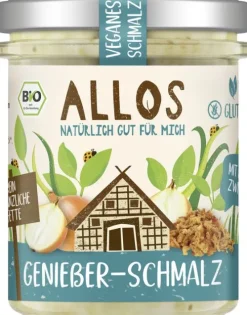 ALLOS Vegane Brotaufstriche|Glutenfreie Lebensmittel^- Genießer-Schmalz, 150g