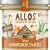 ALLOS Vegane Brotaufstriche|Pikante Brotaufstriche^- Hofgemüse Carinas Champignon Zwiebel bio 135g