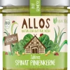 ALLOS Pikante Brotaufstriche|Glutenfreie Lebensmittel^- Hofgemüse Sabines Spinat Pinienkerne bio 135g