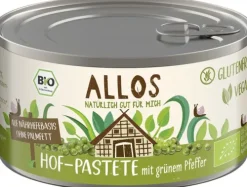 ALLOS Pikante Brotaufstriche|Glutenfreie Lebensmittel^- Hof-Pastete Grüner Pfeffer, bio, 125g