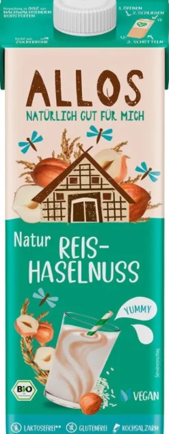 ALLOS Glutenfreie Lebensmittel^- Reis Haselnuss Drink ungesüßt bio 1 L