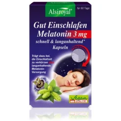 Alsitan GmbH Schlaf^Alsiroyal - Gut Einschlafen Melatonin 3mg Kapseln, 60 Kaps