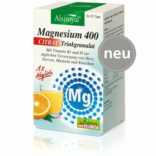 Alsitan GmbH Muskeln|Knorpel Und Knochen^Alsiroyal - Magnesium 400 CITRAT Trinkgranulat Orange, 20Stk