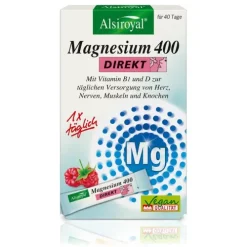 Alsitan GmbH Muskeln^Alsiroyal - Magnesium 400 DIREKT Himbeere, 40 Stk,
