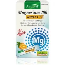 Alsitan GmbH Vitamine Und Mineralien^Alsiroyal - Magnesium 400 DIREKT Orange, 84g