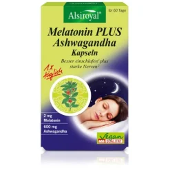 Alsitan GmbH Schlaf|Pflanzen Und Kräuter^Alsiroyal - Melatonin PLUS Ashwagandha Kapseln 60 Stk.