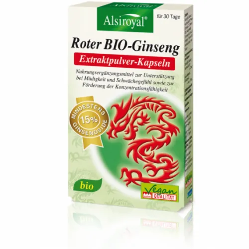 Alsitan GmbH Pflanzen Und Kräuter|Gedächtnisleistung^Alsiroyal - Roter Bio Ginseng Extraktpulver 30Stk