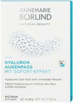 ANNEMARIE BÖRLIND Naturkosmetik|Gesichtspflege^- HYALURON AUGENPADS mit Sofort-Effekt, 6 x 2St.
