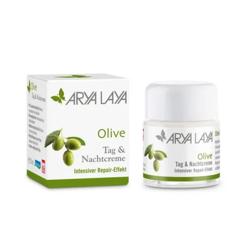 ARYA LAYA Naturkosmetik|Tagescremes^- Olive Tag und Nachtcreme Reisegröße 20ml