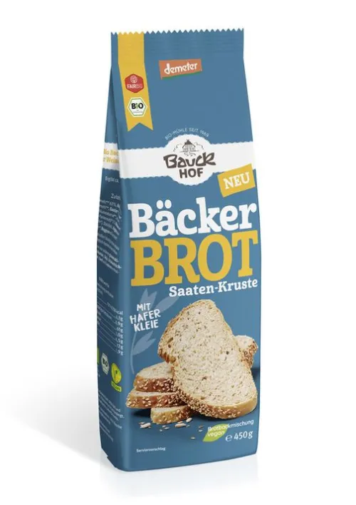 Bauck GmbH Backwaren & -Mischungen^Bauck - Bäcker Brot Saaten-Kruste Demeter, 450g