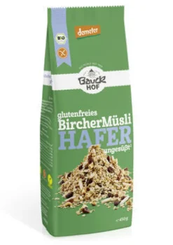 Bauck GmbH Breie & Müsli|Glutenfreie Lebensmittel^Bauck -  Hafermüsli Bircher glutenfrei, Demeter 450g