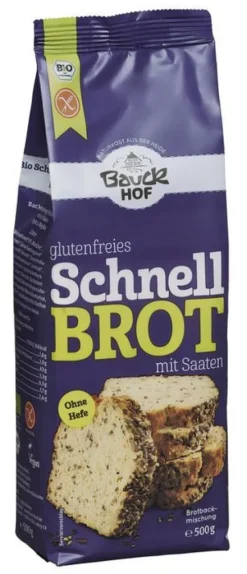 Bauck GmbH Backwaren & -Mischungen|Glutenfreie Lebensmittel^Bauck - Schnellbrot glutenfrei bio 500g