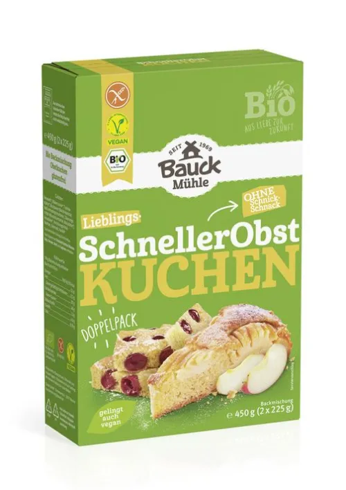 Gewürzmühle Brecht GmbH Backwaren & -Mischungen^Bauck - Schneller Obstkuchen glutenfrei Bio, 450g