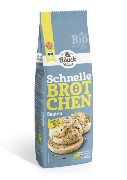 Bauck GmbH Brote|Brot^Bauck Mühle - Schnelle Brötchen Saaten, 500g