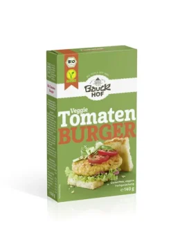 Bauck GmbH Vegetarischer Fleischersatz|Glutenfreie Lebensmittel^Bauckhof - Tomaten Burger mit Basilikum Bio glutenfrei 140g