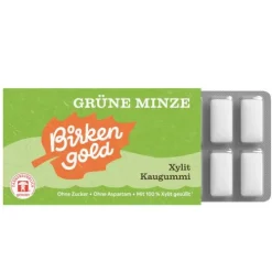 Birkengold GmbH Glutenfreie Lebensmittel^Birkengold - Kaugummi Grüne Minze (12 Stück), 17g