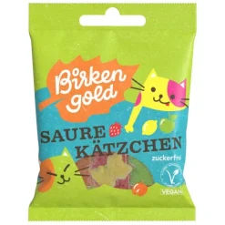 Birkengold GmbH Bonbons|Glutenfreie Lebensmittel^Birkengold Saure Kätzchen - zuckerfrei, 50g
