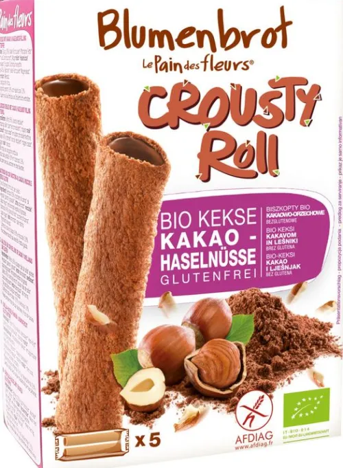 Blumenbrot Knabbergebäck|Glutenfreie Lebensmittel^- Crusty Roll Schokolade-Haselnuss 125g