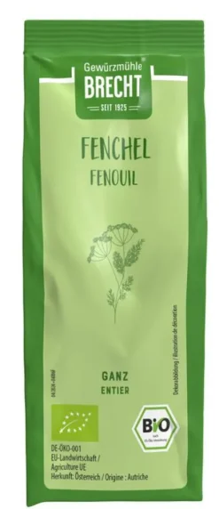 Gewürzmühle Brecht GmbH Gewürze Und Kräuter^Brecht - Fenchel ganz bio, Nachfüllbeutel, 50g