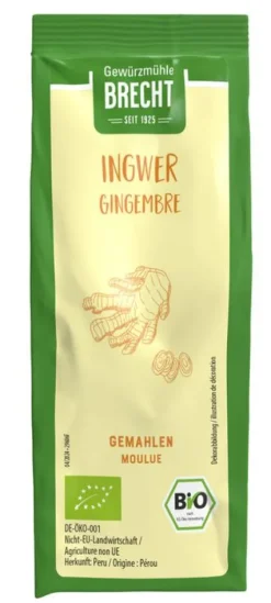 Gewürzmühle Brecht GmbH Gewürze Und Kräuter^Brecht - Ingwer gem. bio, Nachfüllbeutel, 40g