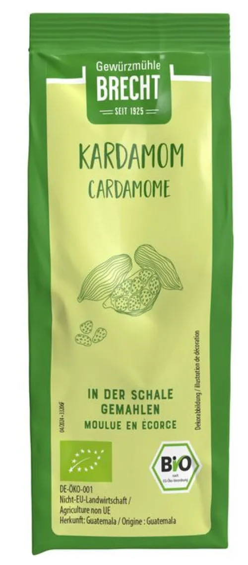 Gewürzmühle Brecht GmbH Gewürze Und Kräuter^Brecht - Kardamom gem. bio, Nachfüllbeutel, 55g