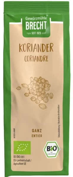 Gewürzmühle Brecht GmbH Gewürze Und Kräuter^Brecht - Koriander ganz bio, Nachfüllbeutel 40g