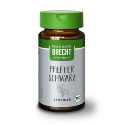 Gewürzmühle Brecht GmbH Gewürze Und Kräuter|Glutenfreie Lebensmittel^Brecht - Pfeffer schwarz gemahlen bio im Glas 40g