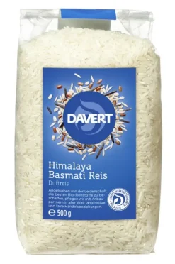 DAVERT Reis|Glutenfreie Lebensmittel^- Himalaya Basmati Reis weiß, 500g