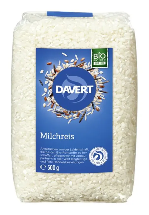 DAVERT Reis|Glutenfreie Lebensmittel^- Milchreis, 500g