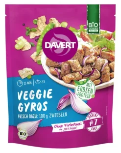 DAVERT Vegetarischer Fleischersatz|Glutenfreie Lebensmittel^- Veggie Gyros mit Erbsenprotein 68g