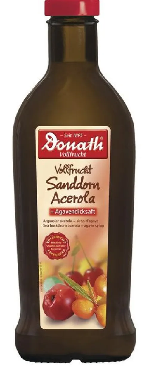 HÜBNER Fruchtsäfte^Donath - Vollfrucht Sanddorn mit Acerola&Agavendicksaft 500ml