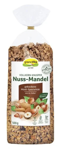 Grano Vita Breie & Müsli^GranoVita - Vollkorn-Knusper Nuss-Mandel 500g