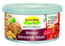 Grano Vita Pikante Brotaufstriche|Glutenfreie Lebensmittel^GranoVita - Walnuss-Getrocknete Tomate vegane Pastete 125g