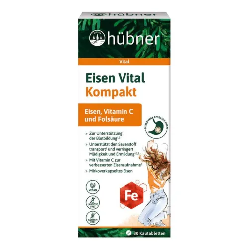 HÜBNER Vitamine Und Mineralien^Hübner - Eisen Vital Kompakt Kautabletten, 30 St.