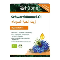 HÜBNER Fette & Öle|Glutenfreie Lebensmittel^Hübner - Schwarzkümmel-Öl bio, 3 x 100 ml
