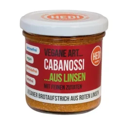HEDI Naturkost GmbH Pikante Brotaufstriche|Glutenfreie Lebensmittel^HEDI - Vegane Art Cabanossi aus Linsen bio 140g