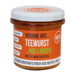 HEDI Naturkost GmbH Vegane Brotaufstriche|Glutenfreie Lebensmittel^HEDI Vegane Art... Teewurst mit feinen Zutaten BIO 140g
