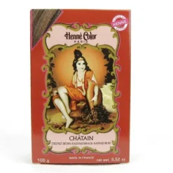 NJD Cosmetics S.A.S Naturkosmetik^Henné Color Paris - Henna Pulver Kastanienbraun, 100g