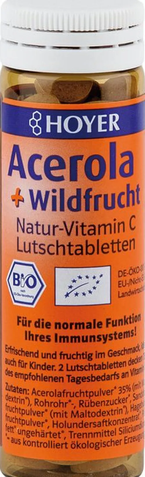 Hoyer Vitamine Und Mineralien^- Acerola + Wildfrucht Lutschtabletten, 60g