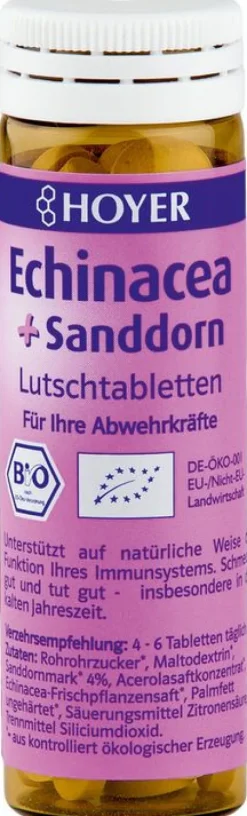 Hoyer Glutenfreie Lebensmittel^- Echinacea + Sanddorn Lutschtabletten, 30g