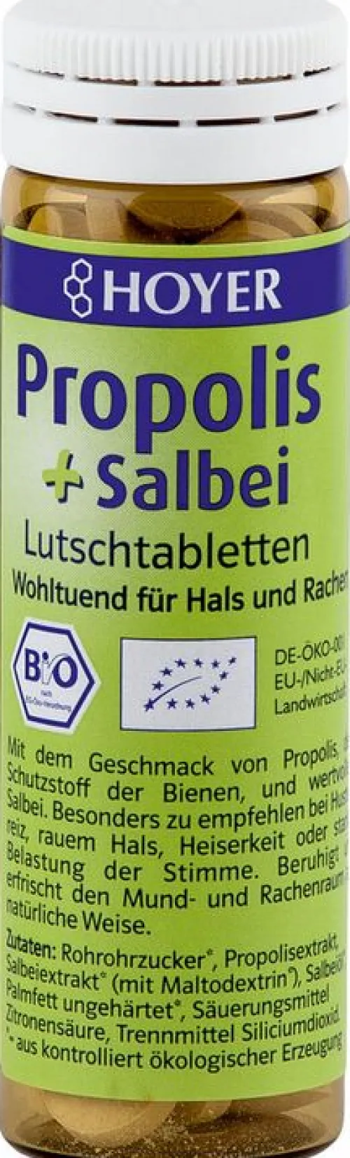 Hoyer Glutenfreie Lebensmittel^- Propolis + Salbei Lutschtabletten, 30g