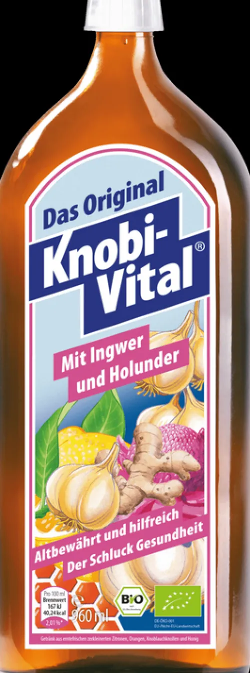 KnobiVital Naturheilmittel GmbH Herz Und Kreislauf^KnobiVital - Ingwer+Holunder bio 960ml