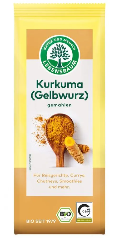Lebensbaum (Ulrich Walter GmbH) Gewürze Und Kräuter|Glutenfreie Lebensmittel^Lebensbaum - Kurkuma Gelbwurzel, gemahlen, 50g