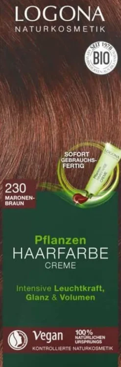 LOGOCOS Naturkosmetik AG Naturkosmetik^Logona - Pflanzen Haarfarbe Creme 230 maronenbraun, 150ml