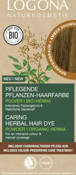 LOGONA Naturkosmetik^Pflanzen-Haarfarbe Pulver Bernsteinbraun 100g