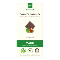 Makri Schokolade^- Bio Dattel Schokolade - Haselnuss 56%, 85g